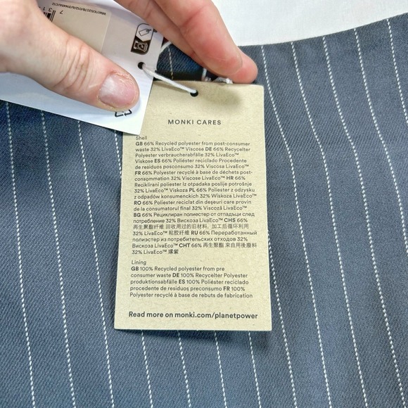 NWT Women Striped Grey Mini Skirt Blair Waldorf Monki US Sz-8 Casual Going Out - Picture 7 of 10